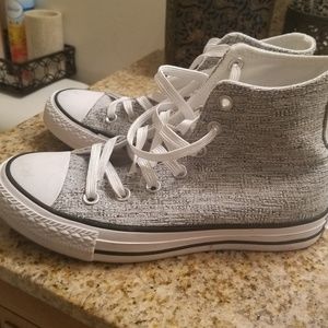 Converse high top /silver sparkles